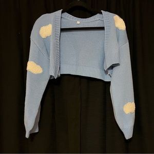 Blue Cropped Cloud Sweater